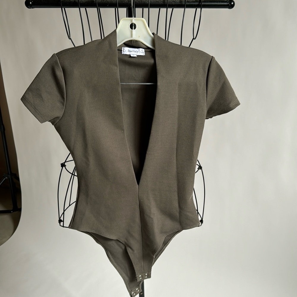 Deep V plunge bodysuit